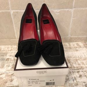 Authentic Coach Black Suede Loafer pump